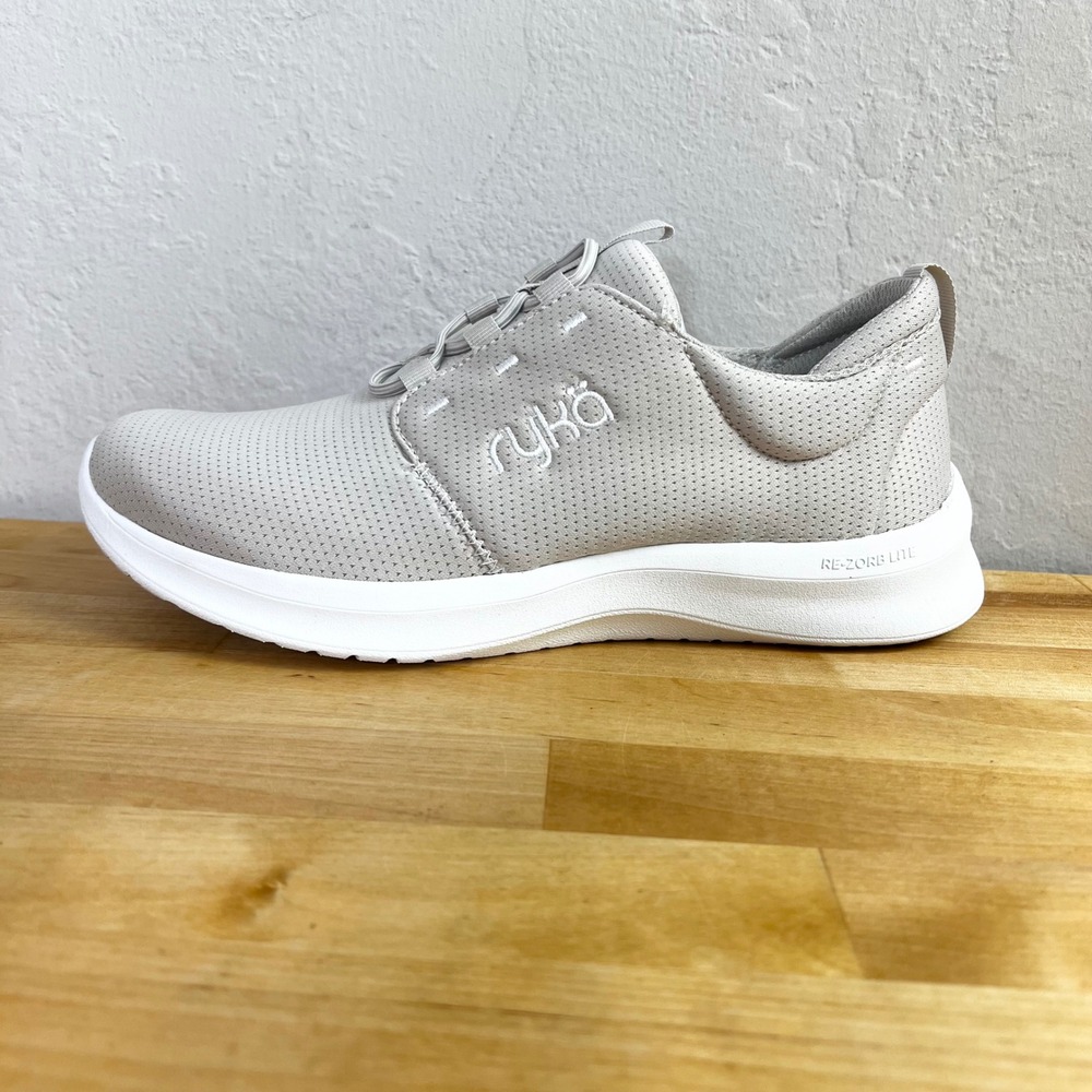 Ryka Soft Gray Perforated Slip-On Athletic Sneakers